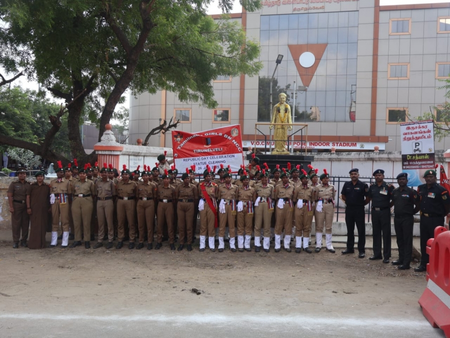 On the occasion of Republic Day Celebration 3(TN) GIRLS BN NCC TIRUNELVELI, organized social service activity at VOC ground, Palayamkottai on 26.01.25